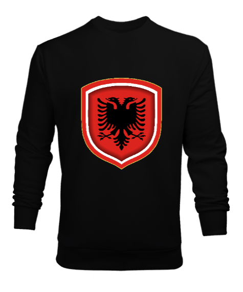 Tisho - Arnavutluk,albania,Arnavutluk Bayrağı,Arnavutluk logosu,albania flag. Siyah Erkek Sweatshirt