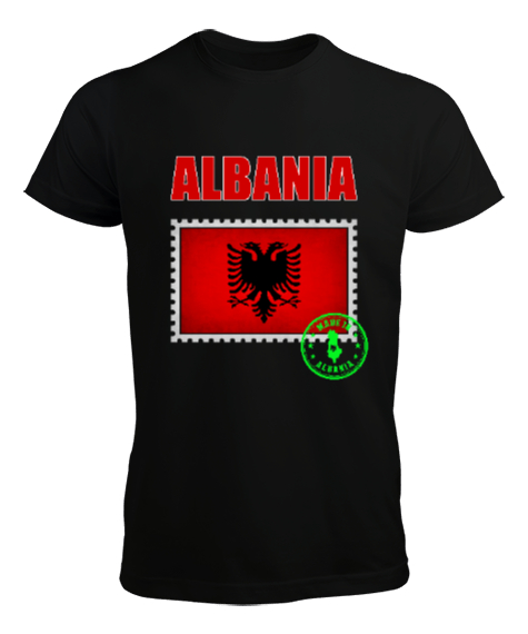 Tisho - Arnavutluk,albania,Arnavutluk Bayrağı,Arnavutluk logosu,albania flag. Siyah Erkek Tişört