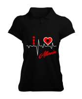 Arnavutluk,albania,Arnavutluk Bayrağı,Arnavutluk logosu,albania flag. Siyah Kadın Polo Yaka Tişört - Tisho