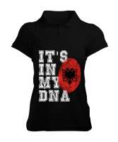 Arnavutluk,albania,Arnavutluk Bayrağı,Arnavutluk logosu,albania flag. Siyah Kadın Polo Yaka Tişört - Tisho