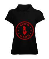 Arnavutluk,albania,Arnavutluk Bayrağı,Arnavutluk logosu,albania flag. Siyah Kadın Polo Yaka Tişört - Tisho