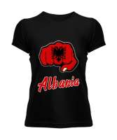 Arnavutluk,albania,Arnavutluk Bayrağı,Arnavutluk logosu,albania flag. Siyah Kadın Tişört - Tisho