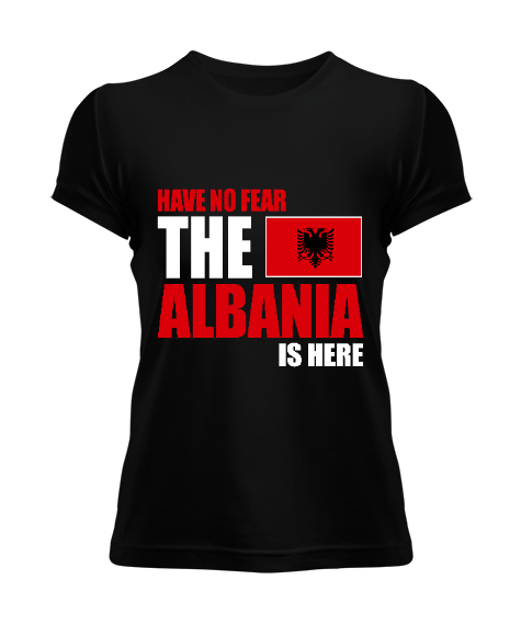 Tisho - Arnavutluk,albania,Arnavutluk Bayrağı,Arnavutluk logosu,albania flag. Siyah Kadın Tişört