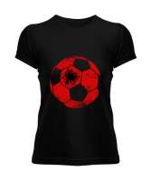 Arnavutluk,albania,Arnavutluk Bayrağı,Arnavutluk logosu,albania flag. Siyah Kadın Tişört - Tisho