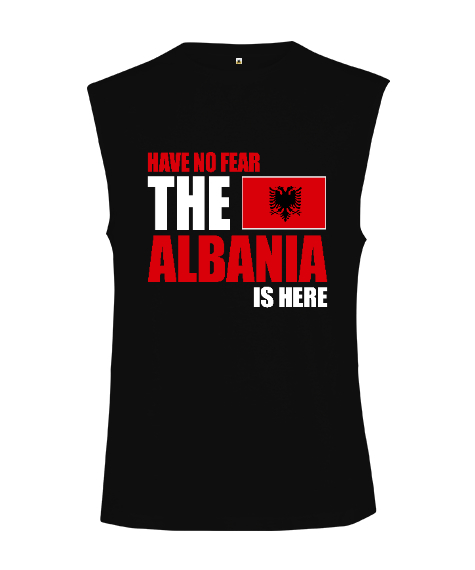 Tisho - Arnavutluk,albania,Arnavutluk Bayrağı,Arnavutluk logosu,albania flag. Siyah Kesik Kol Unisex Tişört