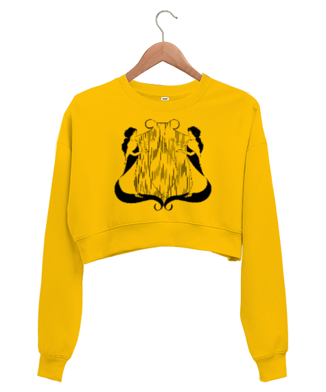 Tisho - Arp ve Kızlar Sarı Kadın Crop Sweatshirt