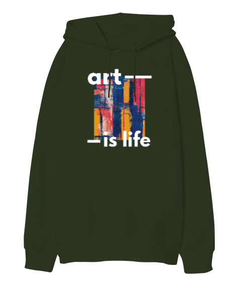 Tisho - Art is Life Oversize Unisex Kapüşonlu Sweatshirt