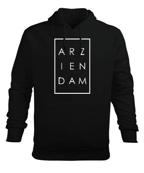 Tisho - Arzıendam Siyah TiNCiR Erkek Kapüşonlu Hoodie Sweatshirt