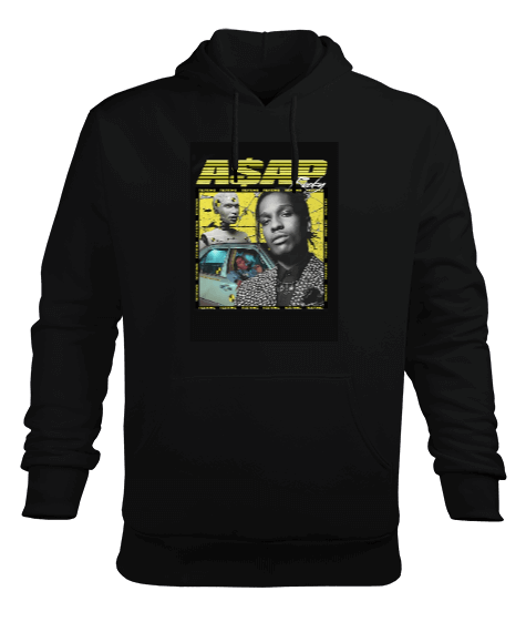 Tisho - AŞAP ROCKY HİPHOP Erkek Kapüşonlu Hoodie Sweatshirt