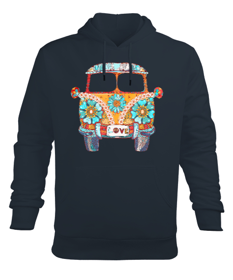 Tisho - Aşk Arabası Vintage 1960s Füme Erkek Kapüşonlu Hoodie Sweatshirt