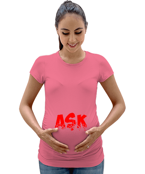 Tisho - Aşk Bebeğim T-shirt VİP Baskı ile sizlerle Kadın Hamile Tişört
