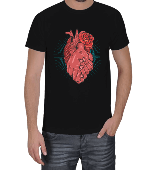 Tisho - Aşk, Kalp ve El HD Erkek Tişört
