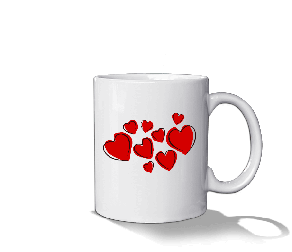 Aşk Kalpleri kupası Beyaz Kupa Bardak