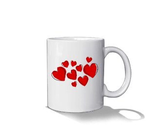 Aşk Kalpleri kupası Beyaz Kupa Bardak - Thumbnail