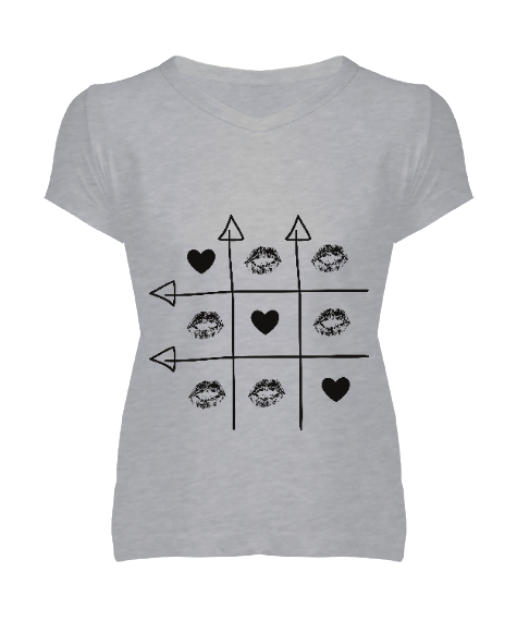 Tisho - Aşk Oyunu Kadın V Yaka Tişört