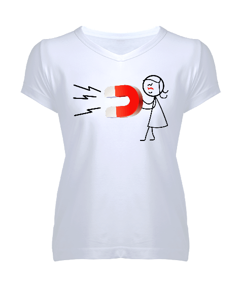 Tisho - aşk özel tasarım Kadın V Yaka Tişört