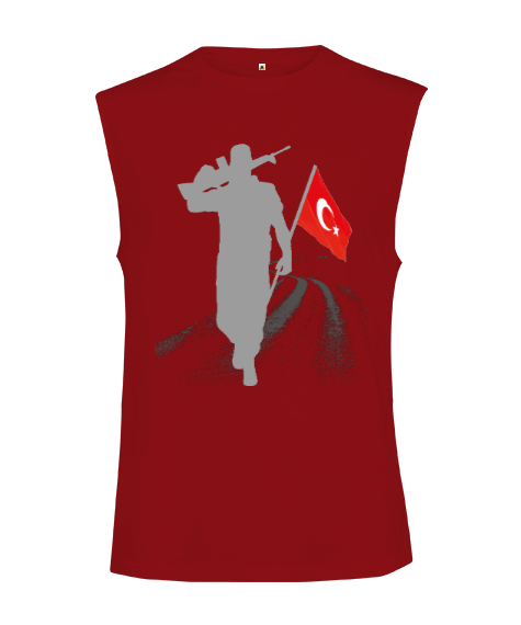 Tisho - Asker temalı Kesik Kol Unisex Tişört