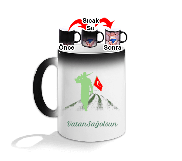 Tisho - Askerler Ve Bayrak Sihirli Kupa Bardak