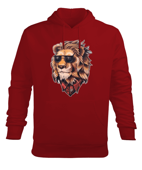 Tisho - ASLAN ÇİZİMLİ SWEATSHİRT Erkek Kapüşonlu Hoodie Sweatshirt