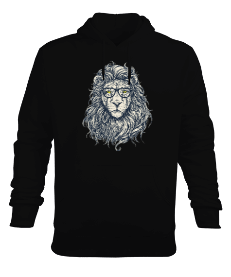 Tisho - Aslan görselli hoodie Erkek Kapüşonlu Hoodie Sweatshirt