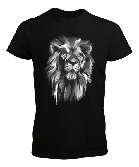 Aslan Kafası - Lion Siyah Erkek Tişört
