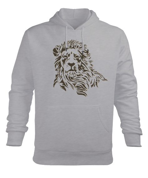 Tisho - Aslan Tasarım Erkek Kapüşonlu Hoodie Sweatshirt