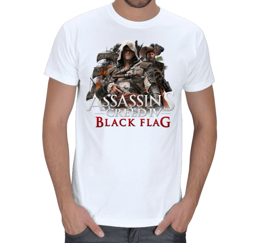 Tisho - Assassins Creed IV Black Flag T-Shirt forteS Erkek Tişört