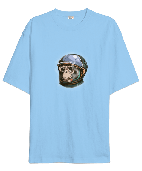 Tisho - Astoronot Maymun Baskılı Oversize Unisex Tişört