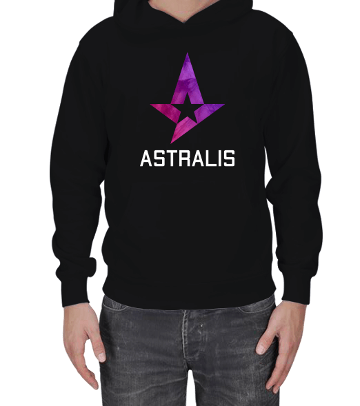 Tisho - Astralis Siyah Erkek Kapşonlu