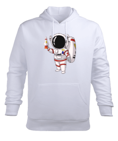 Astronaut-Erkek-Sweatshirt Erkek Kapüşonlu Hoodie Sweatshirt - Thumbnail