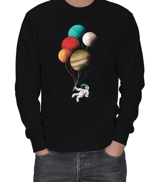 Tisho - Astronot Balonları ERKEK SWEATSHIRT