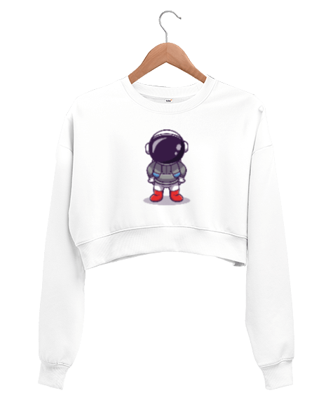 Tisho - Astronot Crop Sweatshirt Kadın Crop Sweatshirt