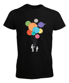 Tisho - Astronot, Gezegenler Balon Baskı Tasarımlı Erkek Tişört