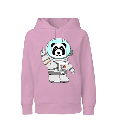 Tisho - Astronot panda Çocuk Unisex Hoodie Kapüşonlu