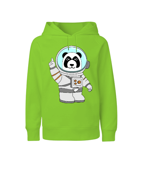 Tisho - Astronot panda Çocuk Unisex Hoodie Kapüşonlu