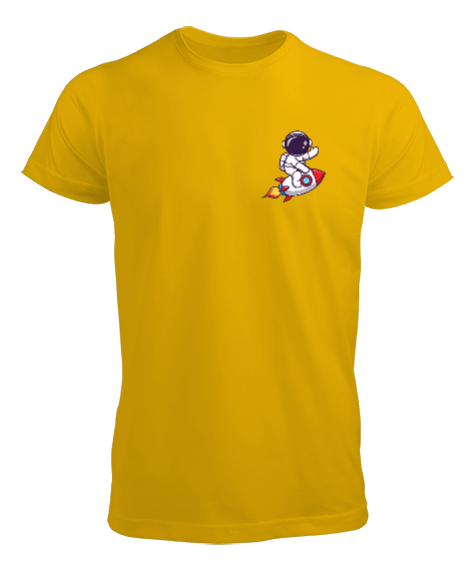 Tisho - Astronot Sarı Erkek Tişört