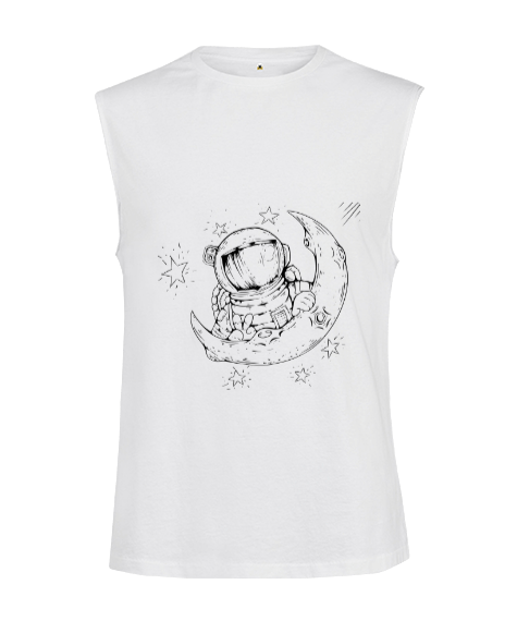 Tisho - Astronot Temalı Kesik Kol Unisex Tişört