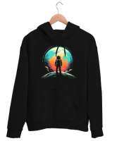 Astronot v11 Siyah Unisex Kapşonlu Sweatshirt - Tisho