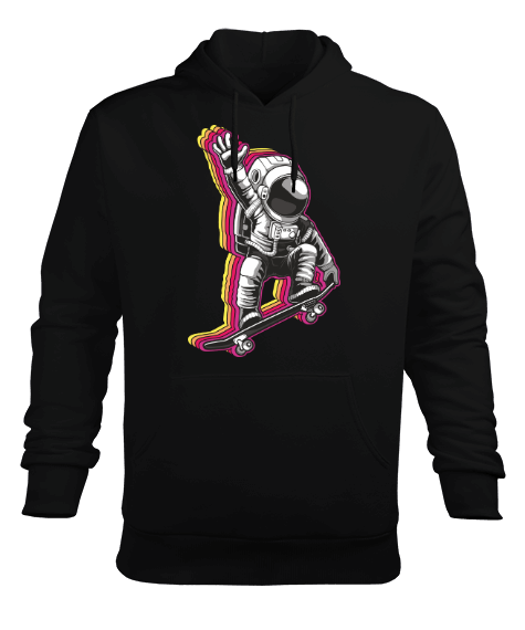 Tisho - Astronot ve Kaykayı Erkek Kapüşonlu Hoodie Sweatshirt