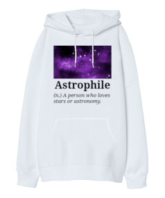 Astrophile Oversize Unisex Kapüşonlu Sweatshirt - Thumbnail