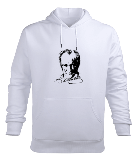 Atatürk 10 Kasım Beyaz Erkek Kapüşonlu Hoodie Sweatshirt - Tisho