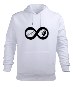 Atatürk 10 Kasım Sonsuza Kadar İmzalı Tasarım Beyaz Erkek Kapüşonlu Hoodie Sweatshirt - Tisho