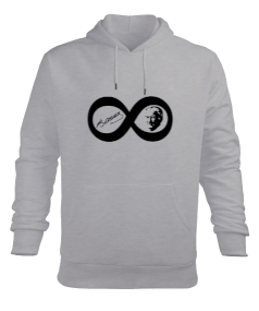 Atatürk 10 Kasım Sonsuza Kadar İmzalı Tasarım Gri Erkek Kapüşonlu Hoodie Sweatshirt - Tisho