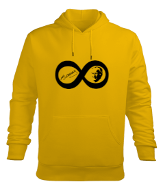 Atatürk 10 Kasım Sonsuza Kadar İmzalı Tasarım Sarı Erkek Kapüşonlu Hoodie Sweatshirt - Tisho