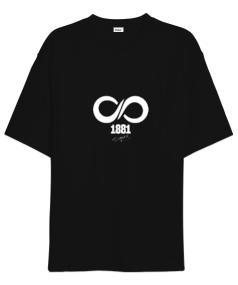 Atatürk 1881 10 Kasım Sonsuza Kadar Baskılı Siyah Oversize Unisex Tişört - Tisho