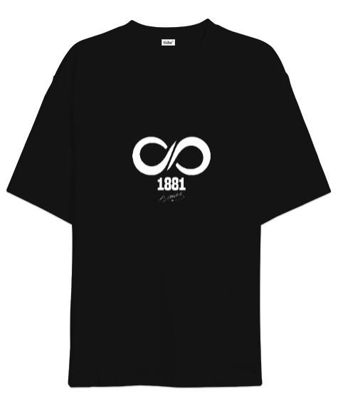 Tisho - Atatürk 1881 10 Kasım Sonsuza Kadar Baskılı Siyah Oversize Unisex Tişört