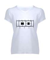 ATATÜRK 1881 Beyaz Kadın V Yaka Tişört - Tisho