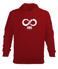 Atatürk 1881 Sonsuza Kadar Baskılı Kırmızı Erkek Kapüşonlu Hoodie Sweatshirt - Tisho
