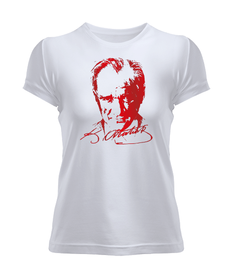 Tisho - Atatürk Baskılı Bayan Tişört Kadın Tişört