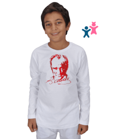 Tisho - Atatürk Baskılı Çocuk Tişört 1 Çocuk Unisex Uzunkollu